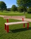 Quadra - Banc robuste 150 cm - Acier et bois massif - Avec dossier
